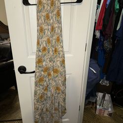 Altered State Teal Yellow Floral Dress New 