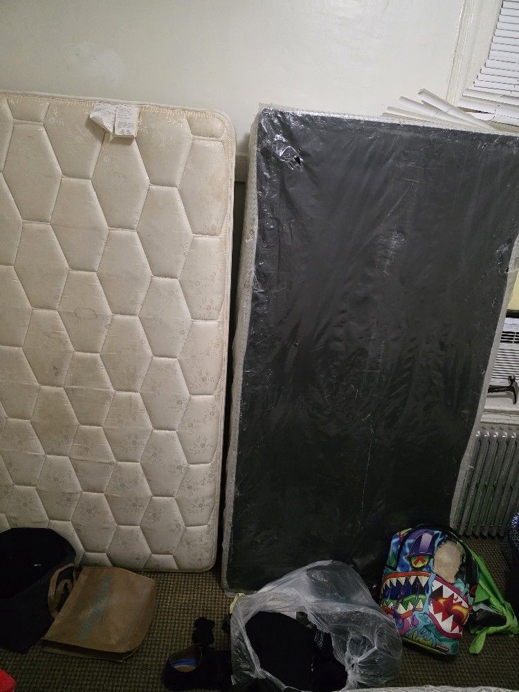 A Bed And Box Frame Twin Size For Sell !
