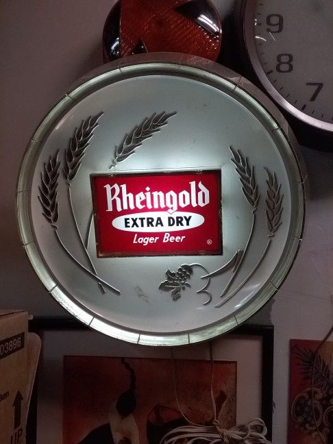 Rheingold Light Up Sign 16 Inches Across