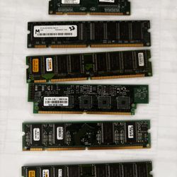 SDRAM: Set of 6 Memory Modules 168-Pin SDRAM PC133/PC100 ECC Memory