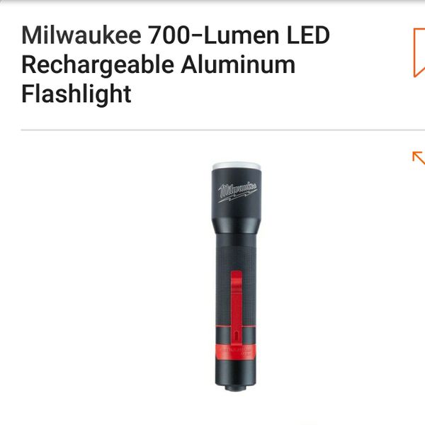 Milwaukee 700 Lumens Rechargeable Waterproof Flashlight For In Milwaukee 700 Lumens Rechargeable Waterproof Flashlight For In Mckinney Tx Offerup