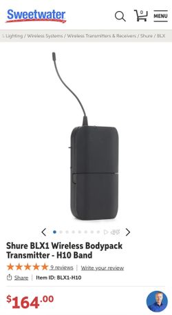 Shure BLX1 Wireless Bodypack Transmitter - H10 Band