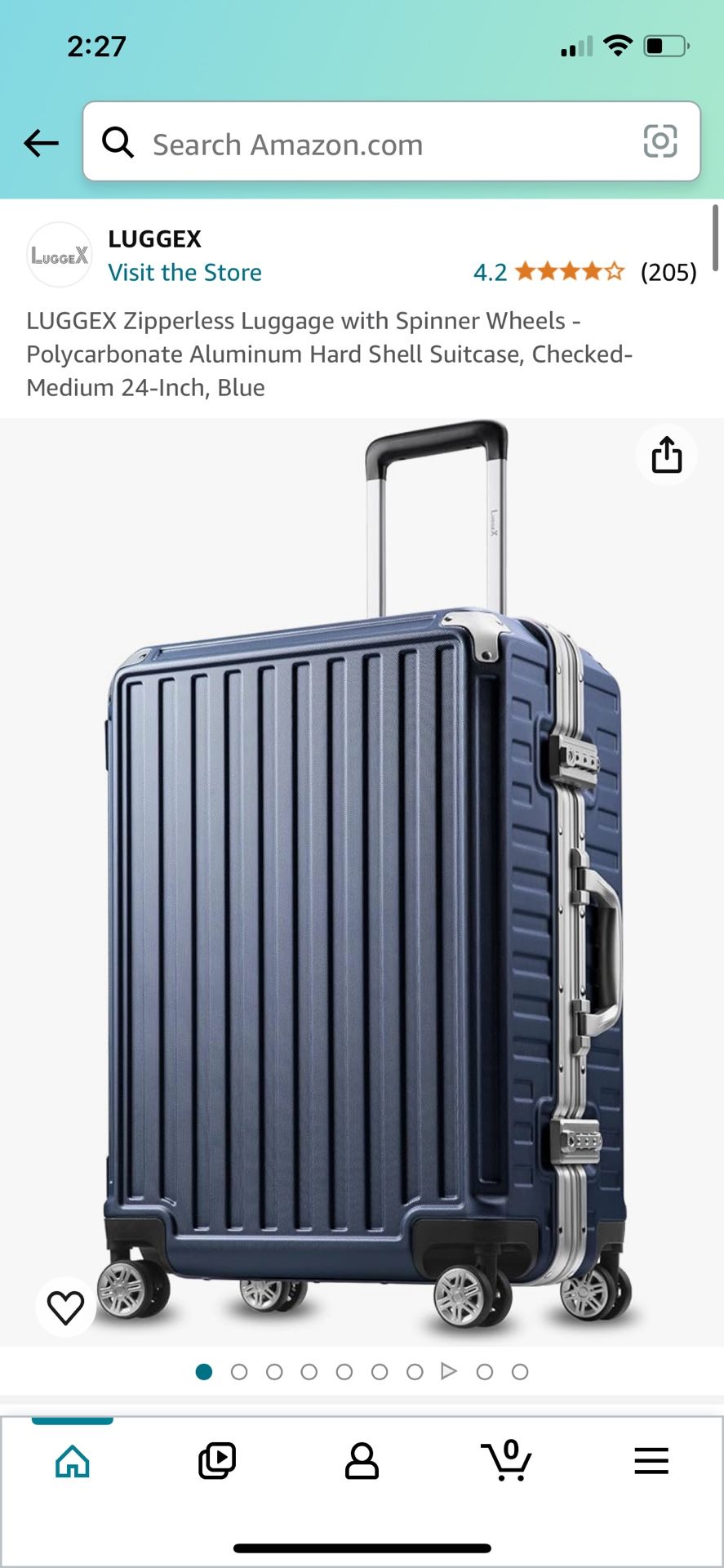 LUGGEX Zipperless Luggage with Spinner Wheels Polycarbonate