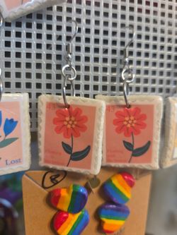 Handmade Clay Floral Stamp earrings