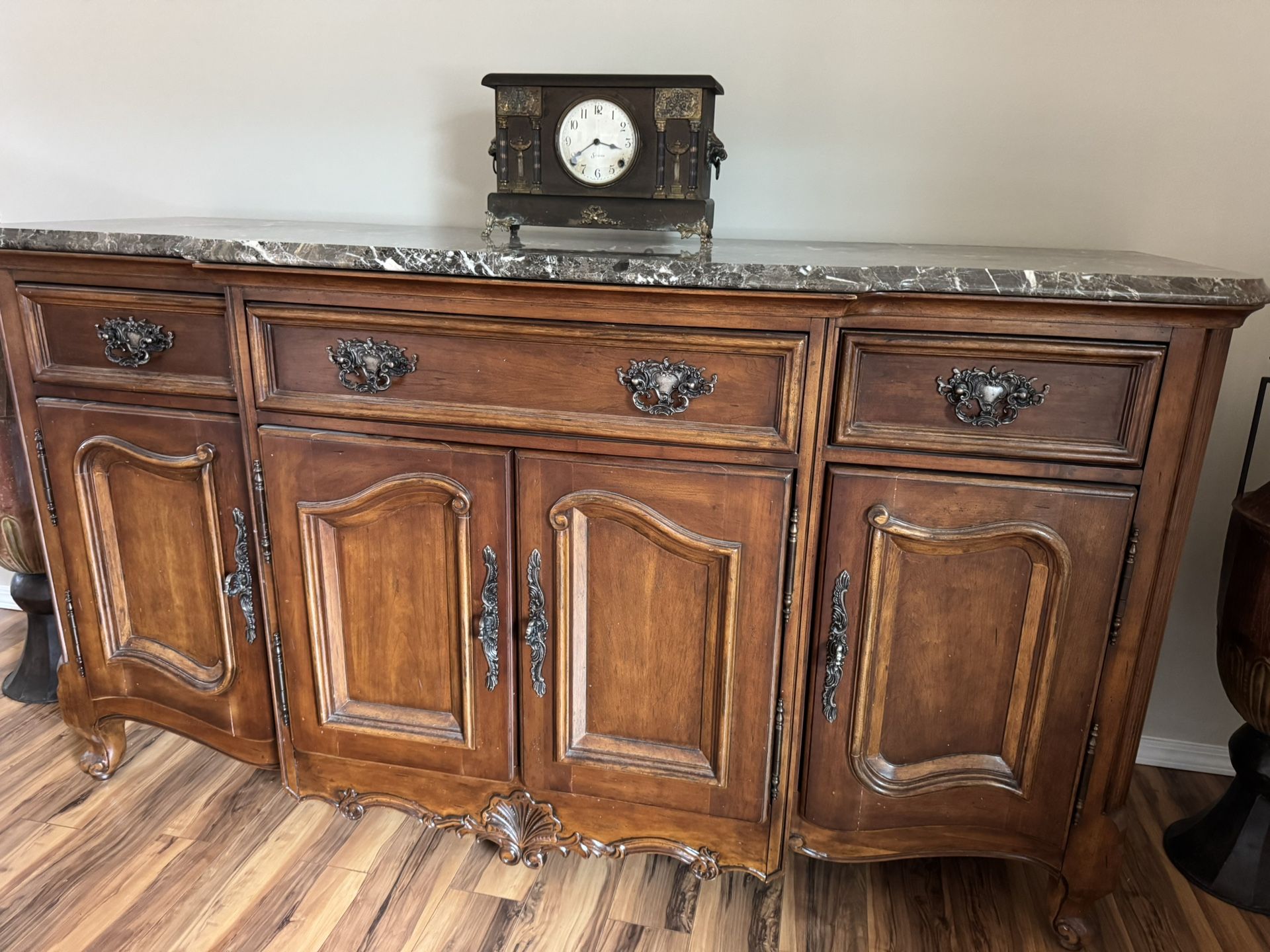 Bernhardt Buffet Cabinet – Granite Top, Immaculate Condition