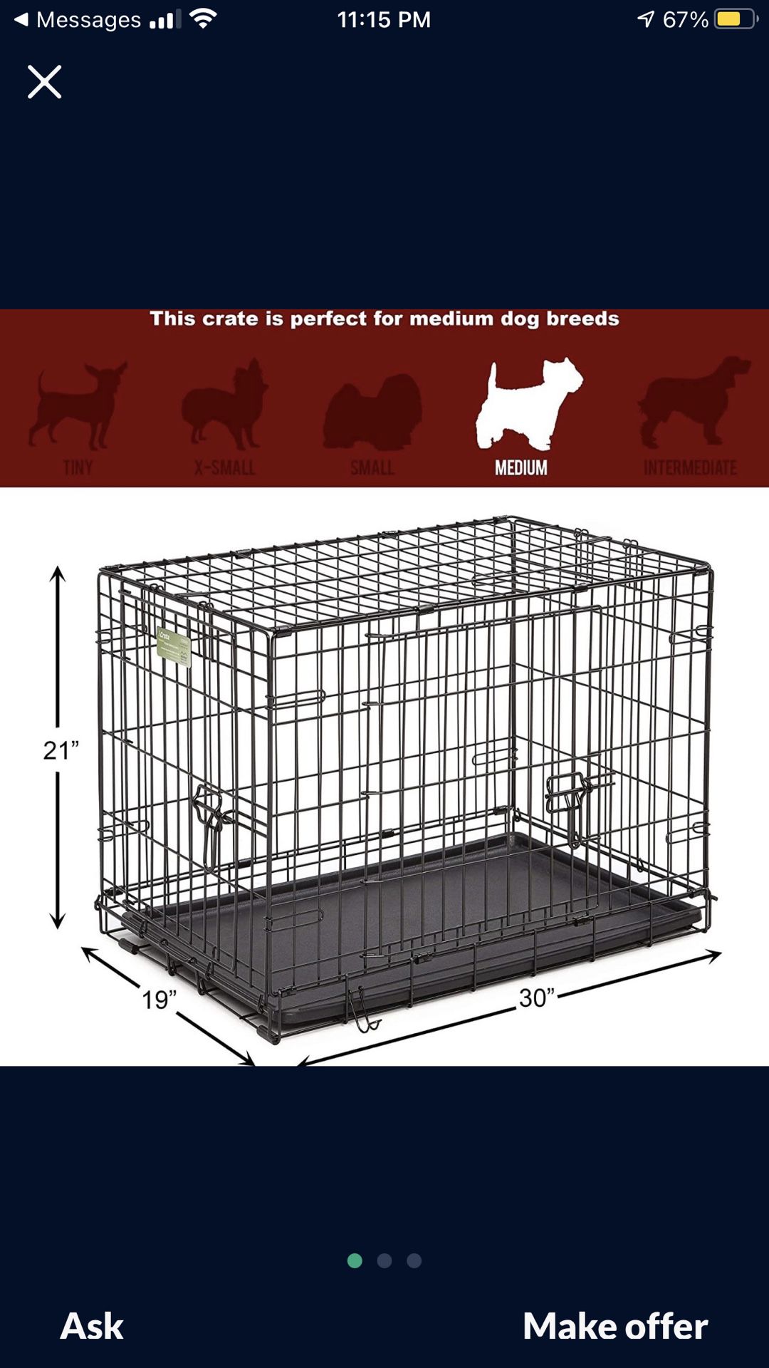 Icrate Folding Metal Dog Carrier / Crate