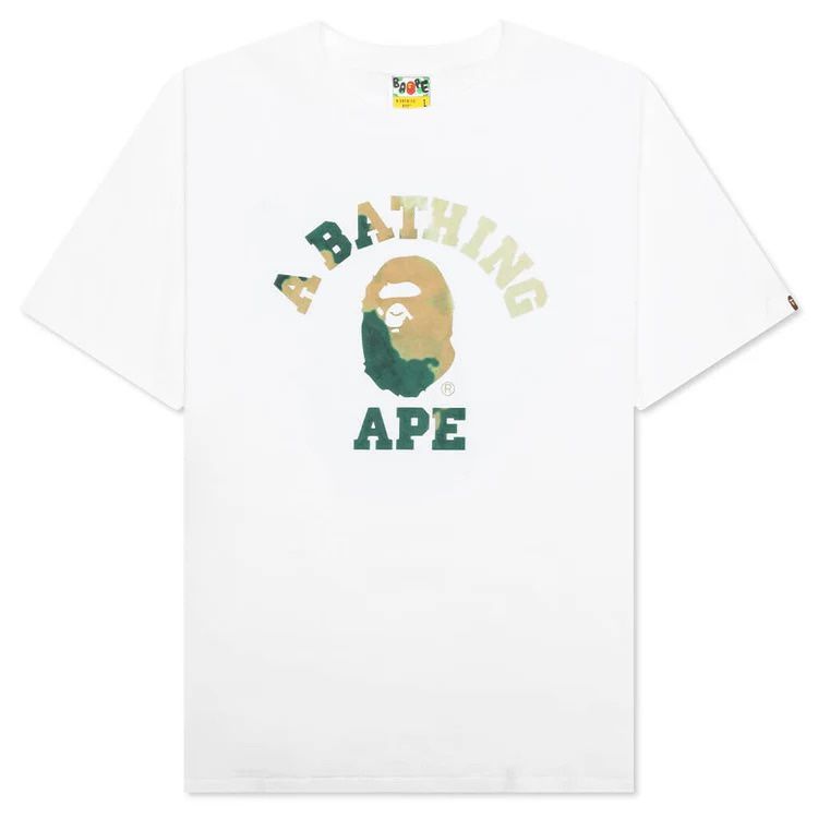 Bape White Tie Dye College T-shirt XXL