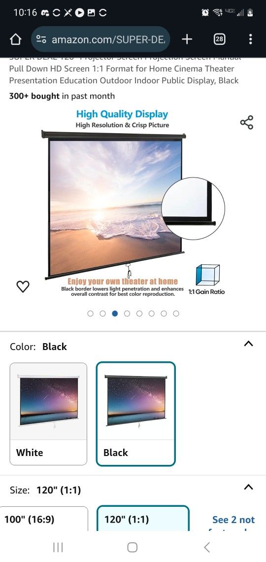  120'' Projector Screen Still Boxed