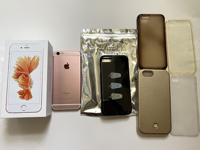 iphone 6S 128GB Rose Gold unlocked with cases