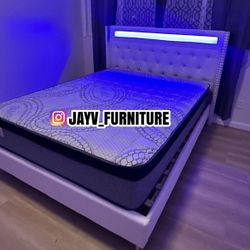 NEW QUEEN BED FRAME WITH MATTRESS 