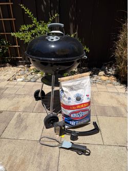 Weber Charcoal Grill with accessories