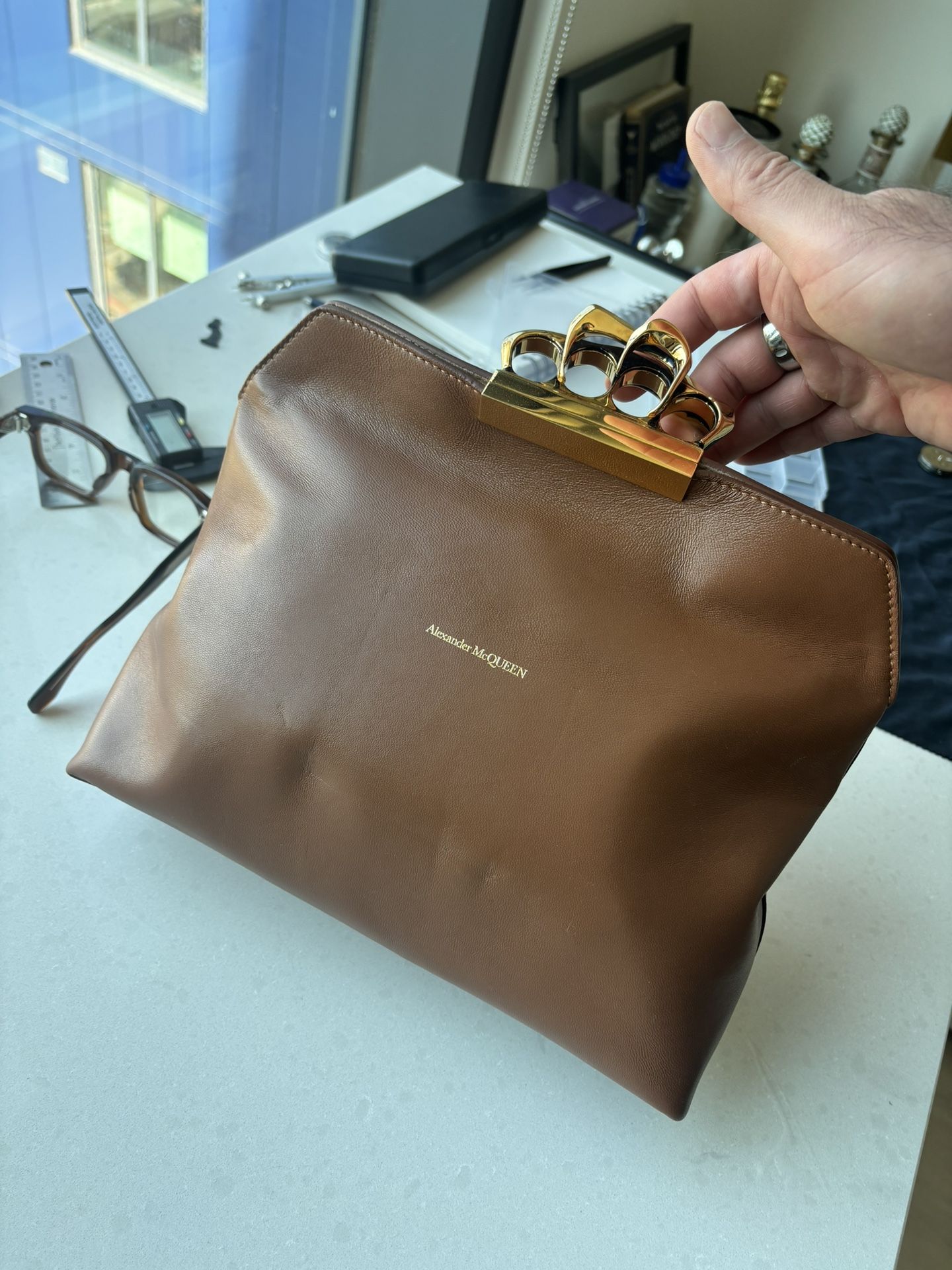 Alexander McQueen Knuckle Clutch Bag, New W Defects RARE