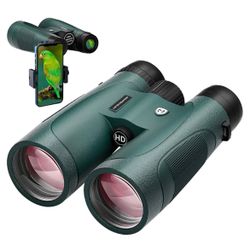 15x52 HD Binoculars for Adults High Powered with Upgraded Phone Adapter - Large View Binoculars with Clear Low Light Vision - Lightweight Waterproof B