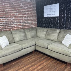 Free Delivery green L sectional couch