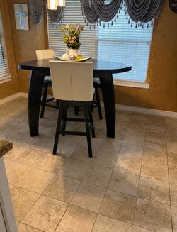 Dining table with bench