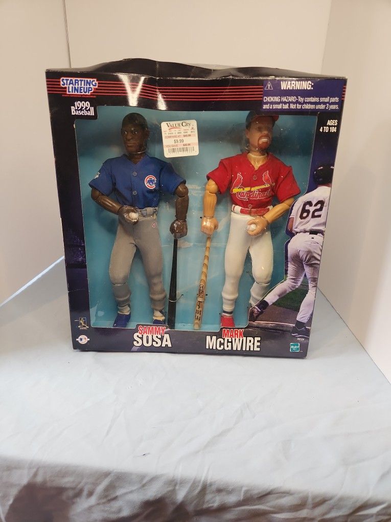 1999 Starting Lineup SAMMY SOSA MARK MCGWIRE 12" Figures Hasbro
