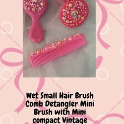 Custom made brush and mini mirror with mini comb