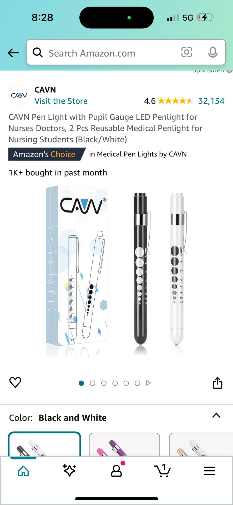 CAVN Pen Light with Pupil Gauge LED Penlight for Nurses Doctors,