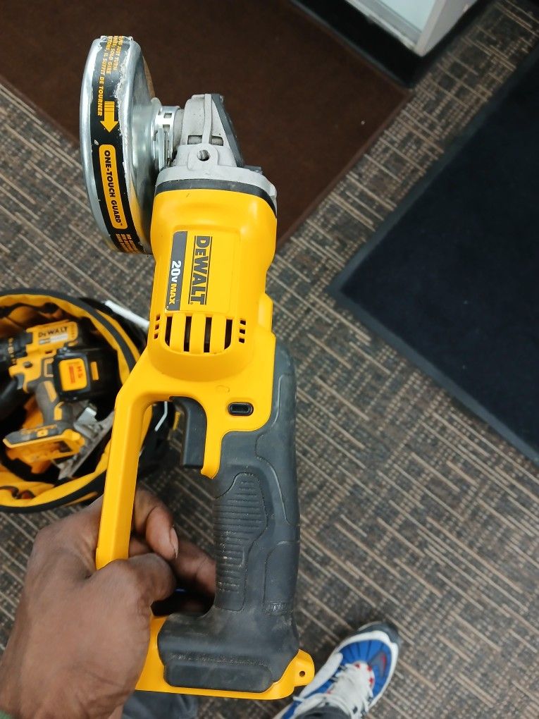 Dewalt Grinder, Table Saw, Drill Set+batteries Included