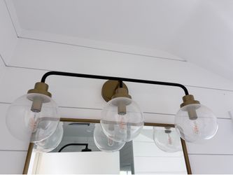 Living District Hanson Bathroom Vanity Light - Black and Aged Brass