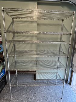 Trinity 6-Tier Wire Shelving rack, 48”x18”x72”, Silver