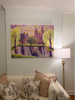 HAND PAINTED WALL ART - 3'x4' ACRYLIC ON CANVAS NYC ARTIST