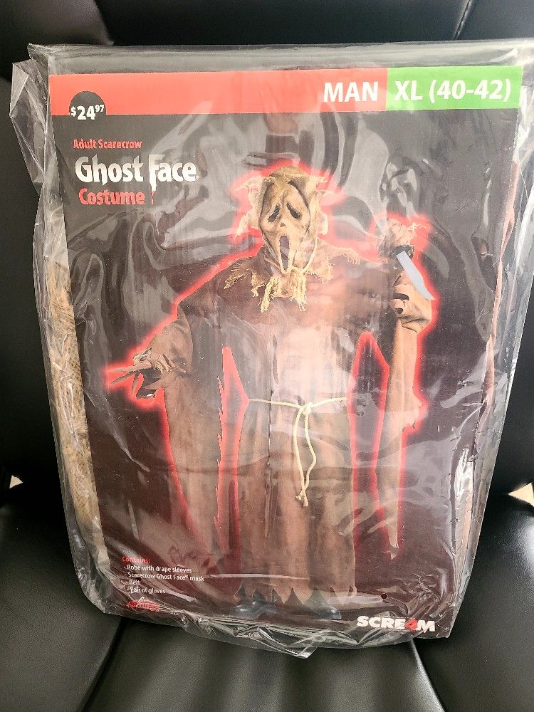 Halloween GHOST FACE SCARECROW NEW XL 40-42 $20 Or BEST OFFER