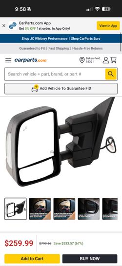 Left side mirror for Nissan titan fits models from 2004 to 2015