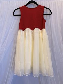 Girls' Red & Light Yellow Princess Tulle Dress — Sizes 120cm & 140cm