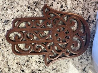 Wooden hamsa Decor