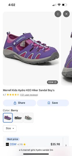 merrell big girls hydro sandal size 2m