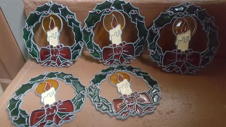 Stained glass window wreaths