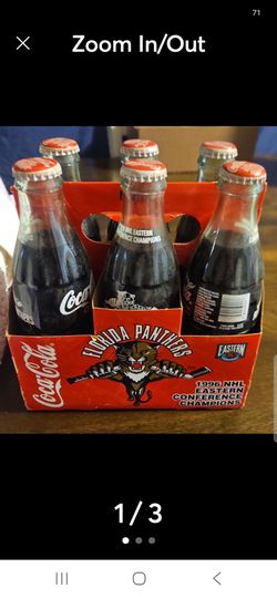 Collectable Coca cola bottles 1996 Florida Panthers NHL