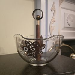 Vintage mid century Georges Briard glass serving bowl,