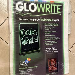 NEW Glowrite LED Illuminated Write-On Wipe-Off Signs Medium 26’ x 19"
