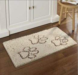 Home Dynamix Comfy Pooch Clean Paw Beige/Brown 21 in. x 30 in. Door Mat For Pets