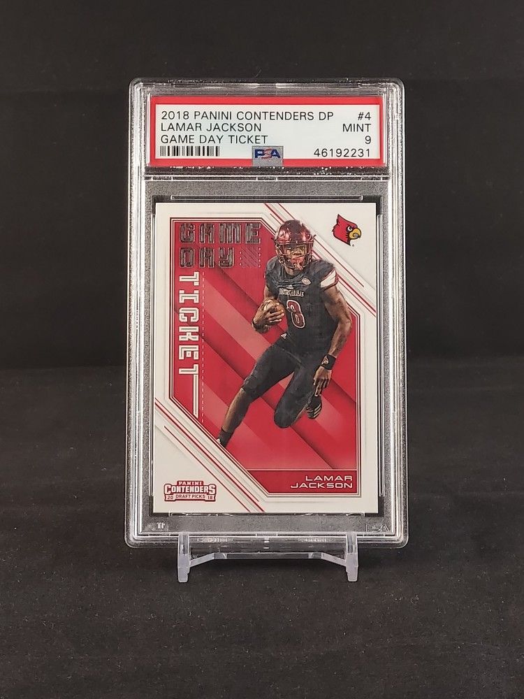lamar jackson graded card 2022 Panini Illusions Football  Retail 7 (9.0 MINT) GEM MT 10 2018 PANINI UNPARALLELED ROOKIE FOCUS card featuring LAMAR JACKSON 2018 Lamar Jackson Rookie PSA