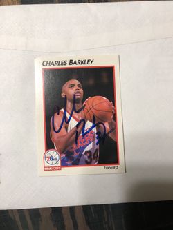 1991 Charles Barkley autographed basketball card