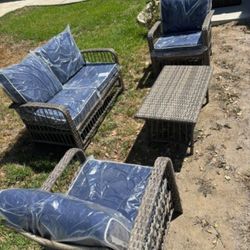Dentist Patio Pictures High Quality Extra Thick Cushion Brand New Patio 4 Piece Outdoor Furniture 🆕
