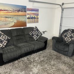 🌟 Ashley Furniture Reclining Couch And Rocking Lounge Chair ( FREE DELIVERY 🚚)