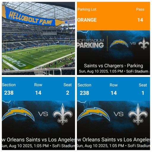 Los Angeles Chargers Vs New Orleans Saints Preseason Game