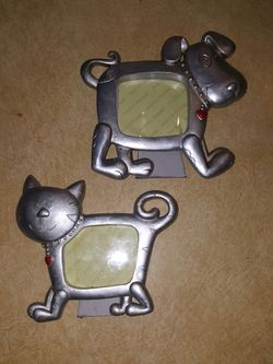 Cat and dog picture frames