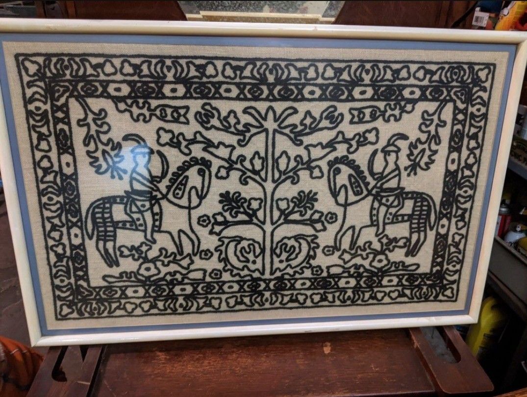 Embroidered Art Mexican Mexico Cuadro