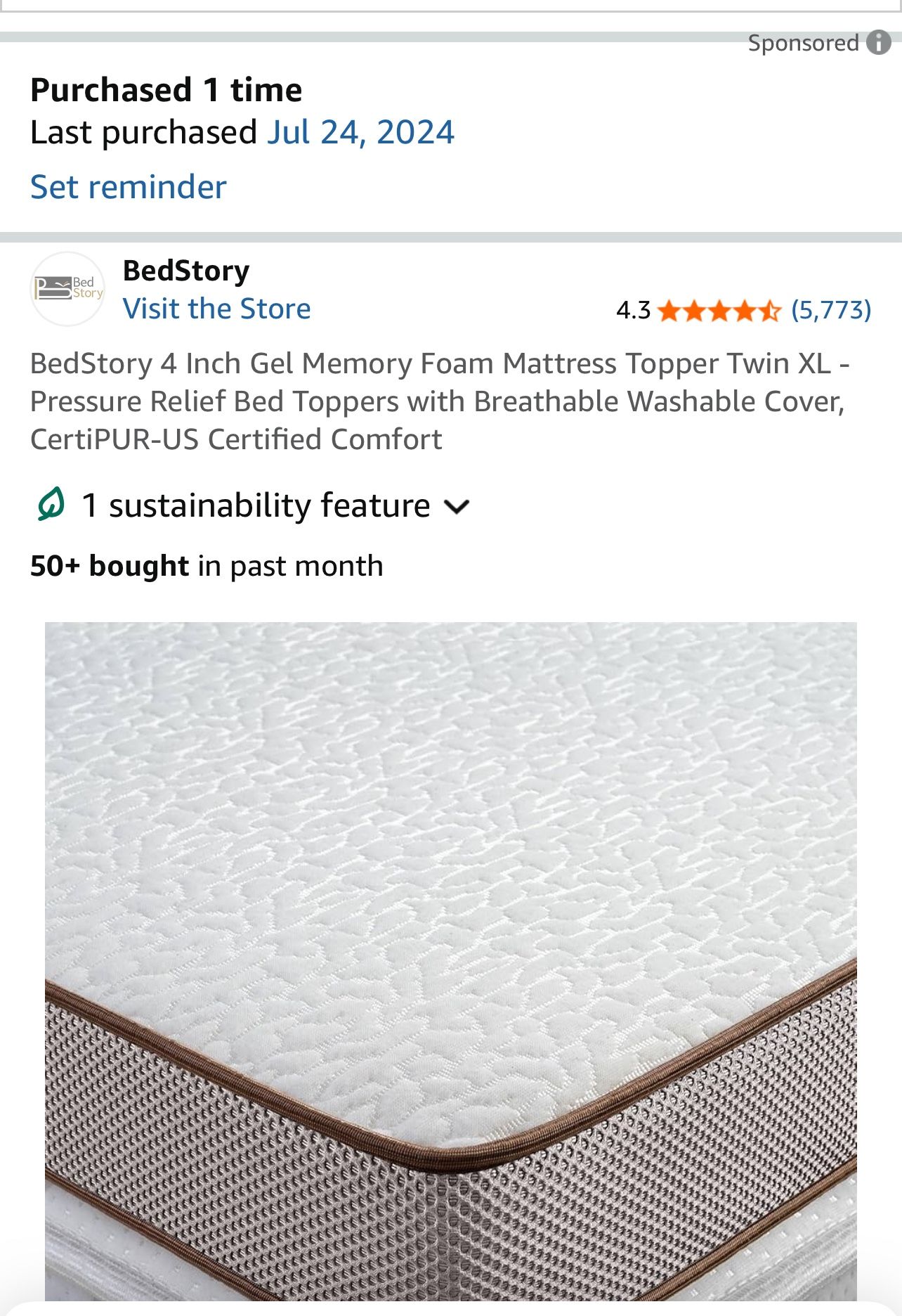 Memory Foam Mattress Topper And Comforter And Sheets