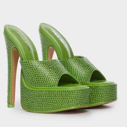Size 5 Neon Green Public Desire Heels