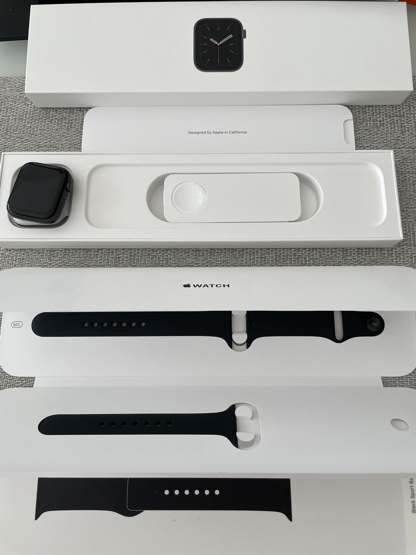 NEW OPEN BOX Apple Watch Series 6, GPS+CELLULAR, 44mm, Space Gray Aluminum  Case With Black Sports Band for Sale in Hollywood, FL - OfferUp