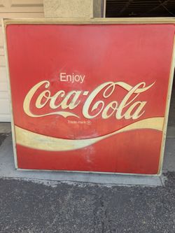 Vintage fiberglass embossed Coca Cola sign