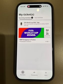 FIFA 2026 M89 France-Paraguay 2 Tickets - July 4, 2026