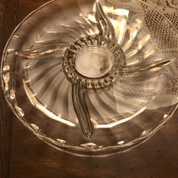 Section Glass Dish For Fruit Veg Antipasto Multiuse