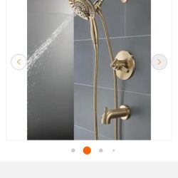 Delta Saylor Gold In2ition 1-Handle Wall Mount Tub and Shower Trim Kit in Champagne Bronze (Valve Not Included)